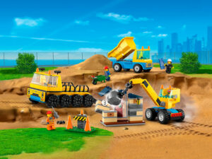 60391 Construction Trucks and Wrecking Ball Crane (Строительные машины и кран с шаром для сноса)