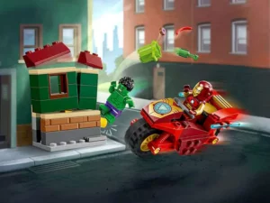 76287 Iron Man with Bike and The Hulk (Железный человек на мотоцикле и Халк)