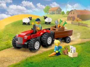 60461 Red Farm Tractor with Trailer & Sheep (Красный фермерский трактор с прицепом и овцами)